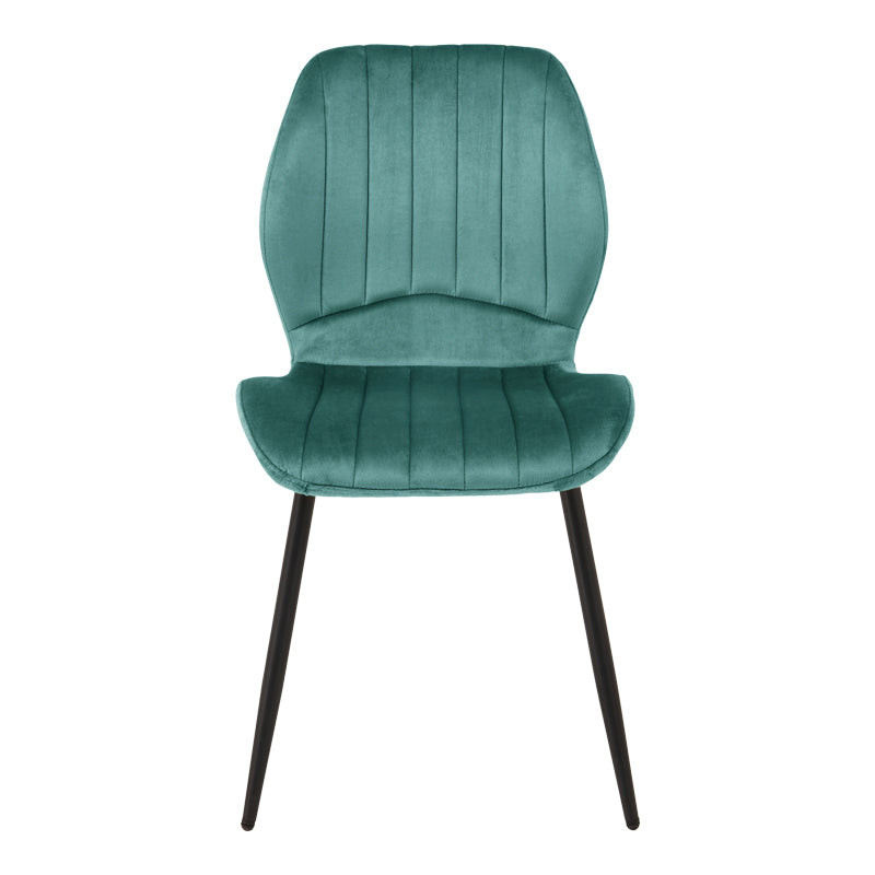 Стол jelour petrol velvet с черен метален крак 55x54,5x84,5 см
