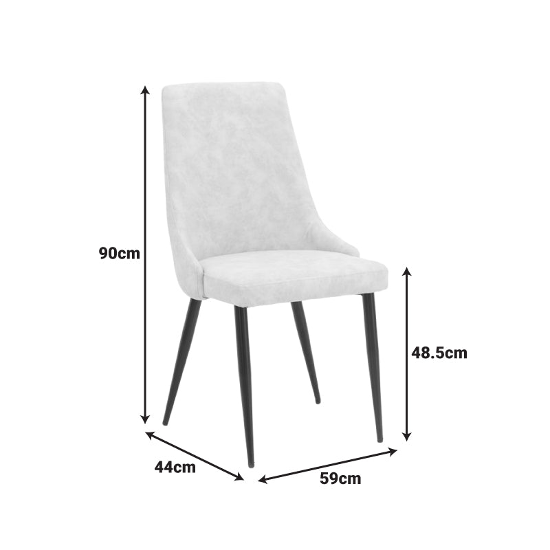 Стол trenda бежов плат с черен метален крак 59x44x90см
