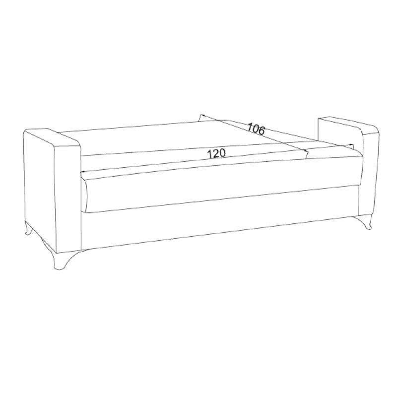 Диван с място за съхранение двуместен Vox светло сив плат 154x82x83см