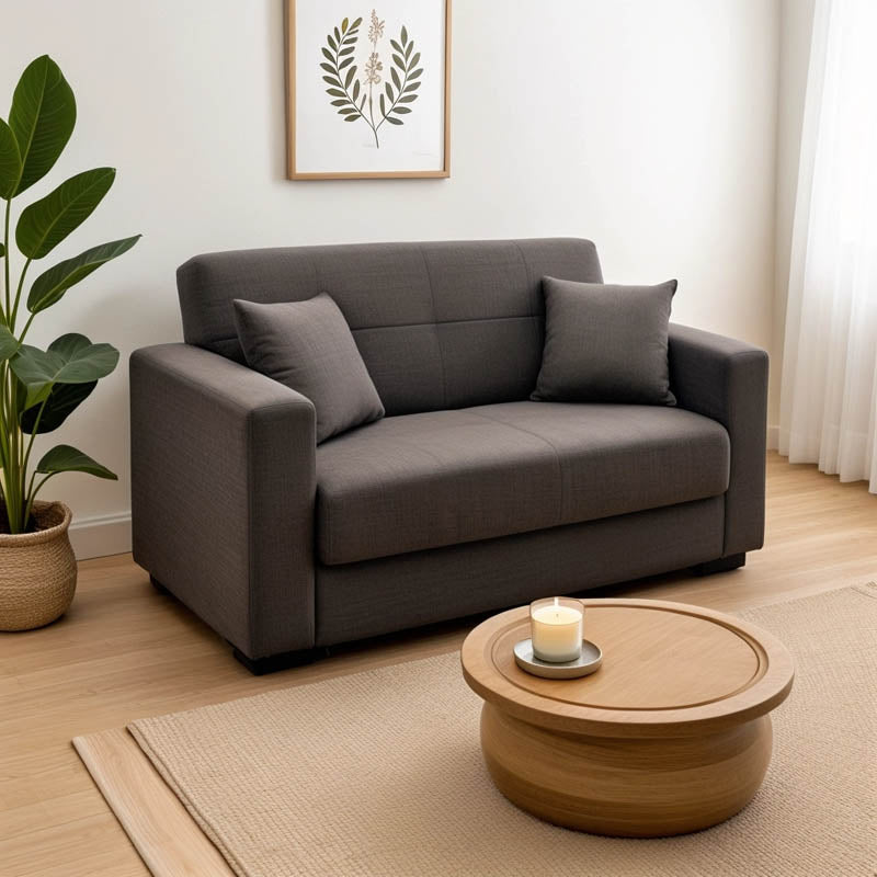 Диван с място за съхранение двуместен Vox плат антрацит 154x82x83см