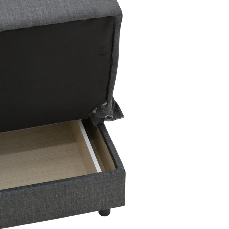 Триместен диван Romina с място за съхранение плат антрацит 190x75x85см