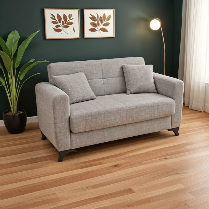 Диван с място за съхранение двуместен Modesto сив плат 155x85x80см