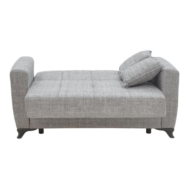 Диван  MODESTO с място за съхранение двуместен сив плат 155x85x80см