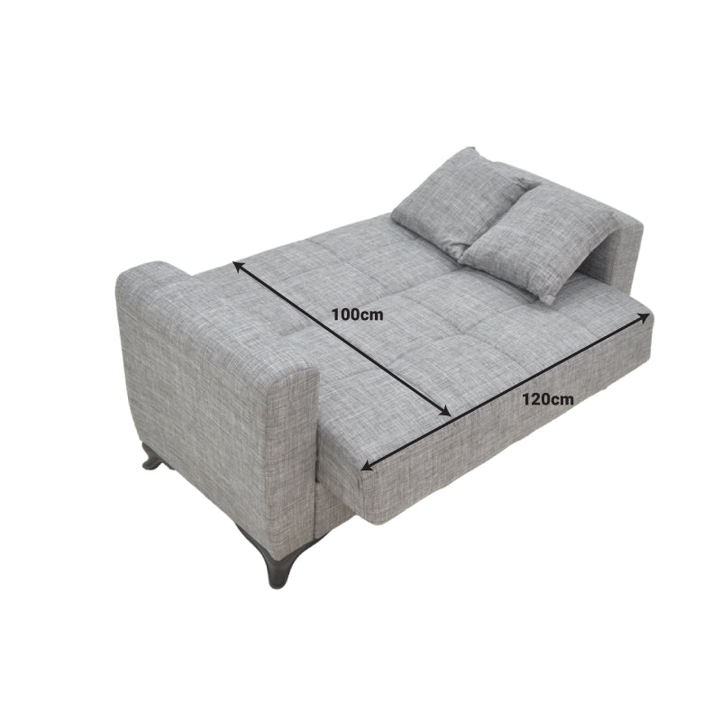 Диван с място за съхранение двуместен Modesto светлокафяв плат 155x85x80см