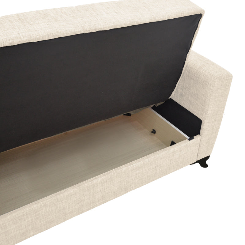 Диван с място за съхранение двуместен Modesto крем дамаска 155x85x80см