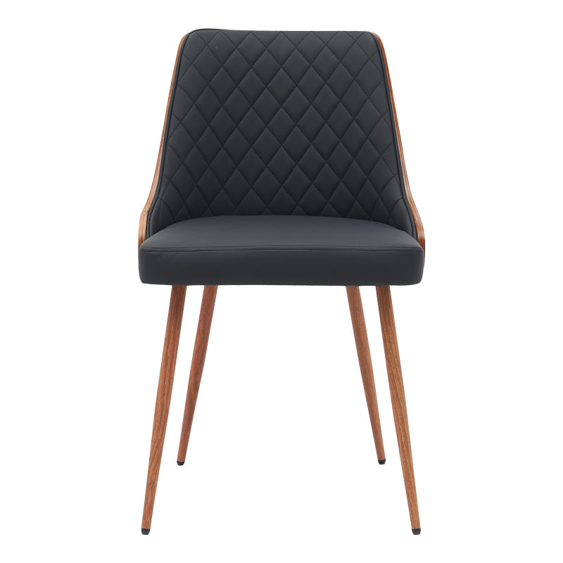 Стол Korome черен пу-орех метални крака 50x58.5x78см