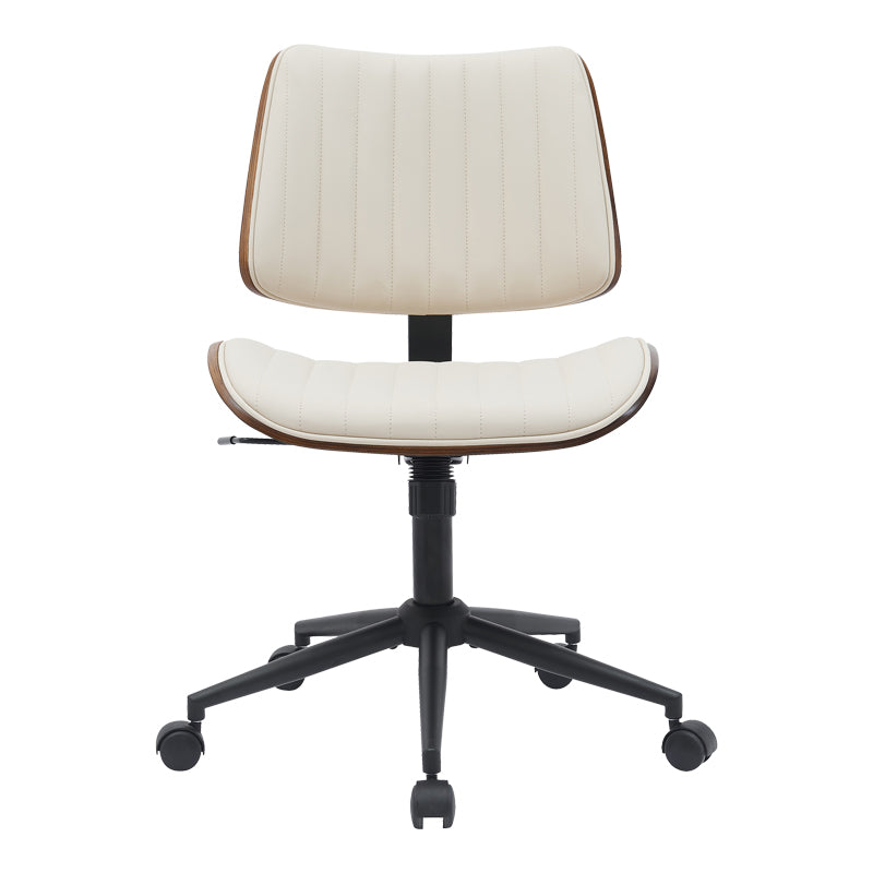 Офис стол Amani бежов pu-орех шперплат 52x54x90.5cм