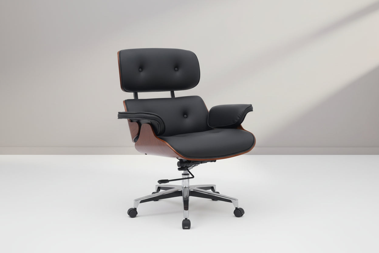 Мениджърски офис стол Kobane черна пу-хром база 84x75x113.5cm