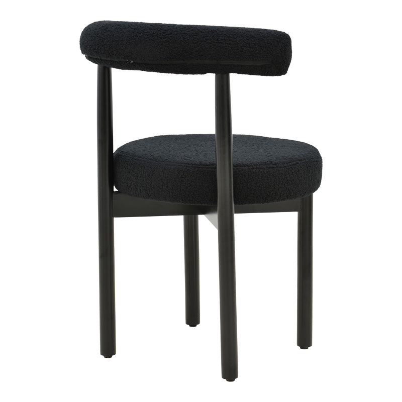 Стол Fenza черна  дамаска-крака от бук в черен цвят 60x54x75см