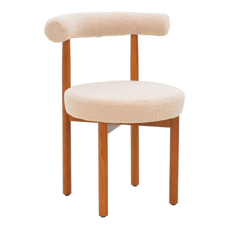 Стол Fenza бежова дамаска-крака от бук в цвят орех 60x54x75см