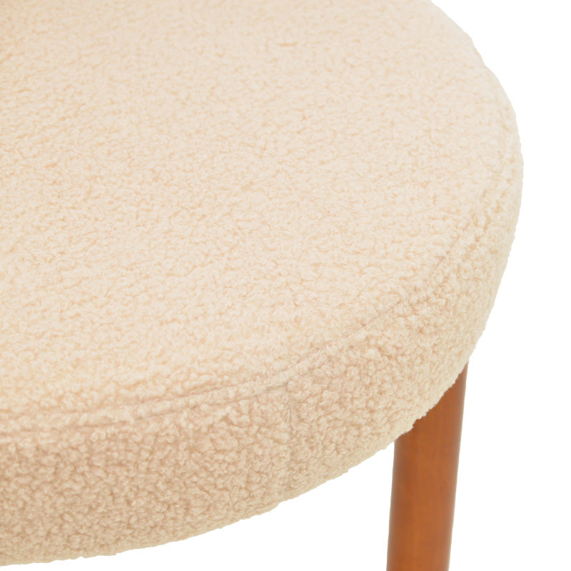 Стол Fenza бежова дамаска-крака от бук в цвят орех 60x54x75см