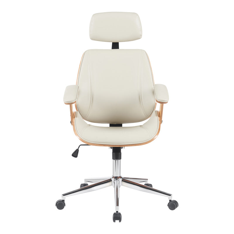 Директорски офис стол Fetsenoбежов пу-хром база 53x56x113.5-123.5cm