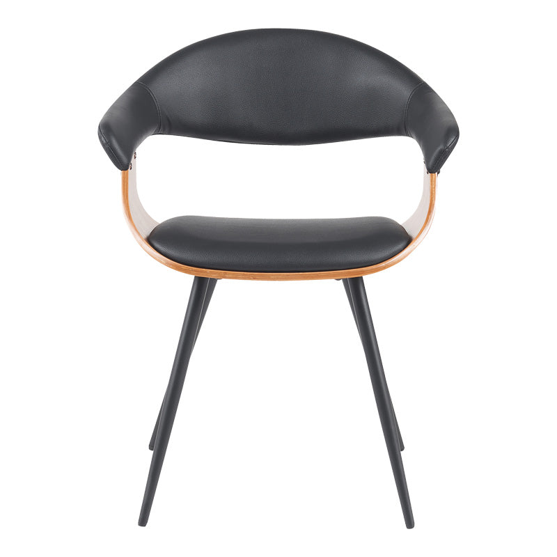 Кресло Austen  pu черен-орех дърво-черен метал 58x55x77cm