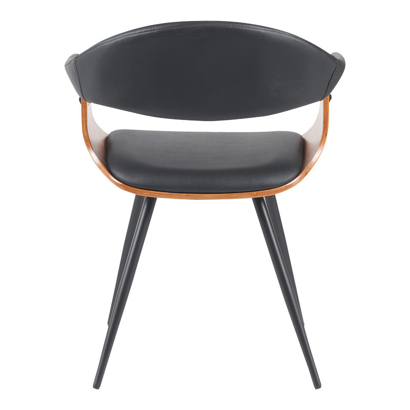 Кресло Austen  pu черен-орех дърво-черен метал 58x55x77cm