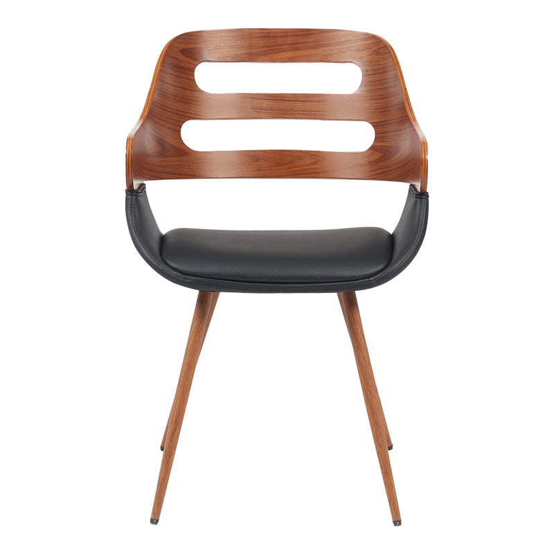 Кресло  Fern pu черно-орехово дърво 52x59x80см