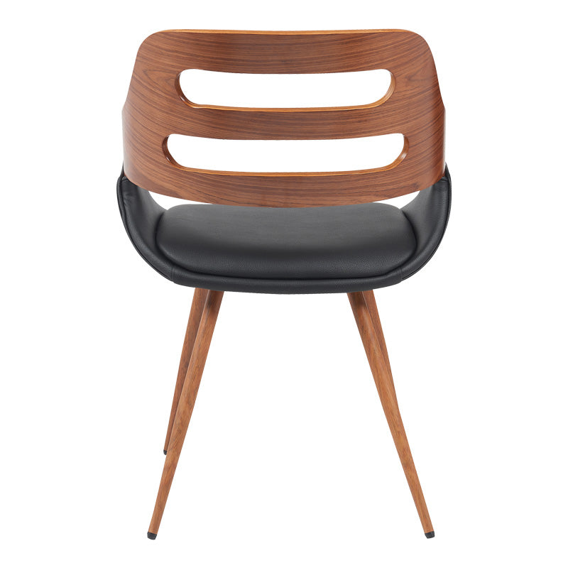 Кресло  Fern pu черно-орехово дърво 52x59x80см