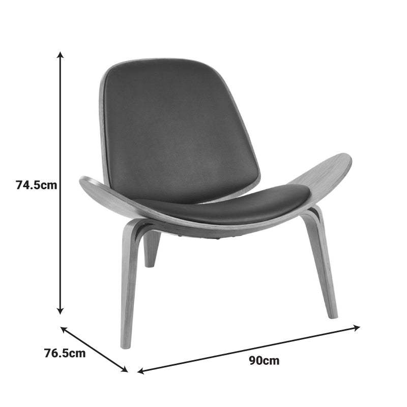 Фотьойл Vilma pu черен/цват орех 90x76.5x74.5cm