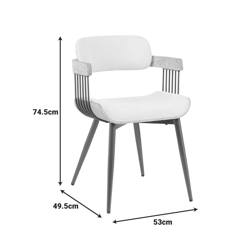 Фотьойл Cameo метален бронз-бяло-измито дърво-бежов плат 53x49.5x75.5cm