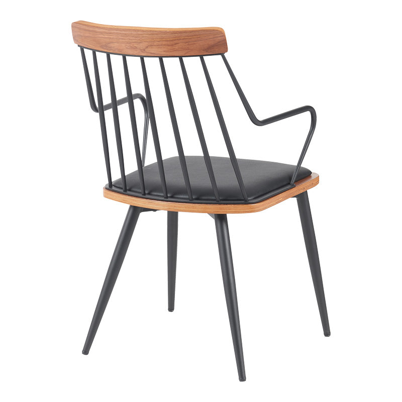 Фотьойл Posse метал черен-орех дърво-черен pu 52x59x83cm