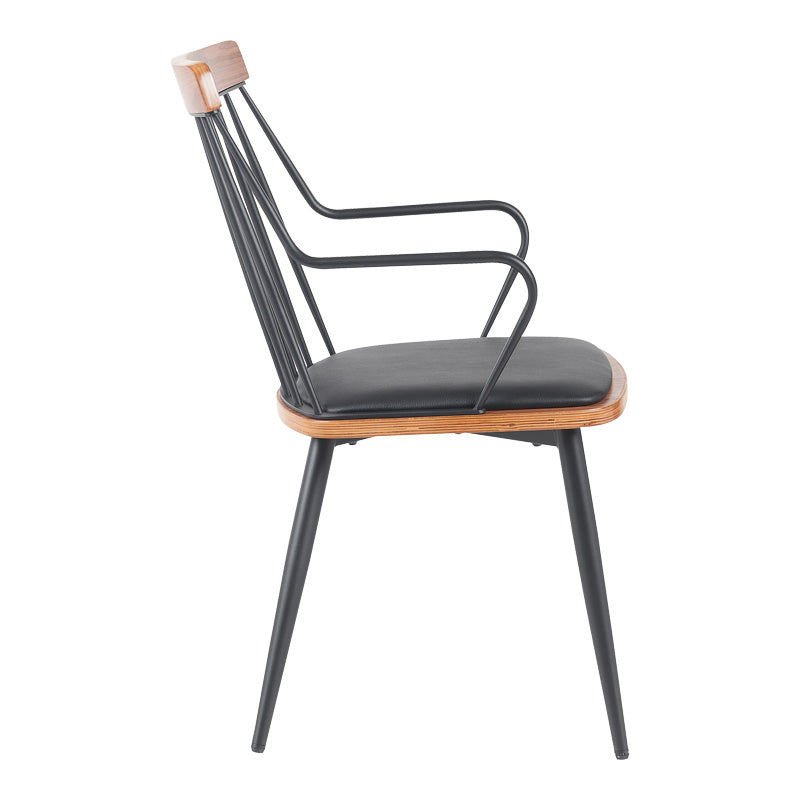 Фотьойл Posse метал черен-орех дърво-черен pu 52x59x83cm