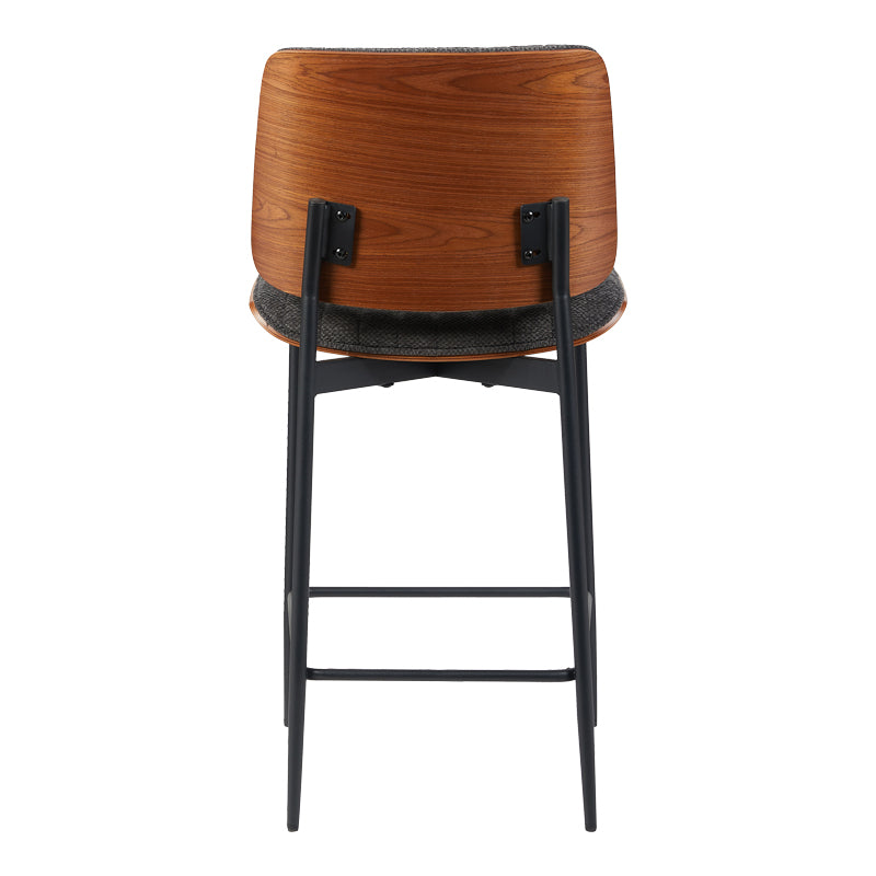 Бар стол Kathy сив плат-орех метални крака 48.5x52.5x96см