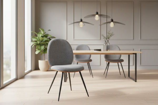 Стол NEREZY със сив плат, 57.5x48x88см