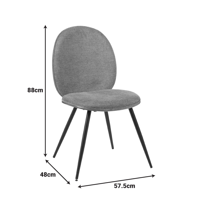 Стол Nerezy  със сив плат, 57.5x48x88см