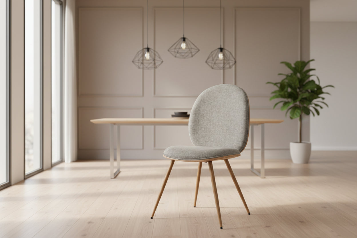 Стол Nerezy  с бежово-кафяв плат 57.5x48x88см