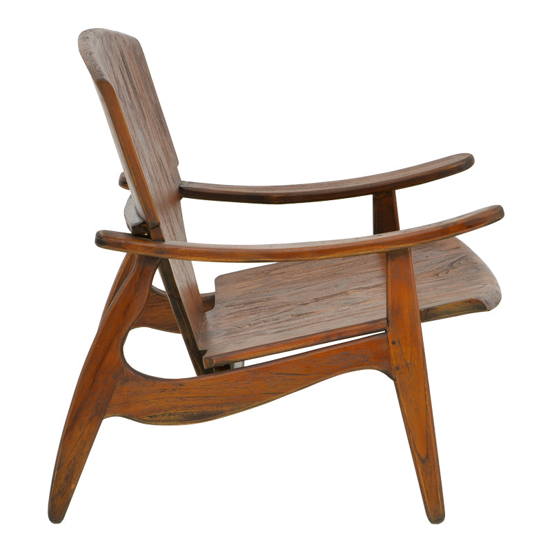 Фотьойл Brazin тъмно кафяво тиково дърво 72x71x77см