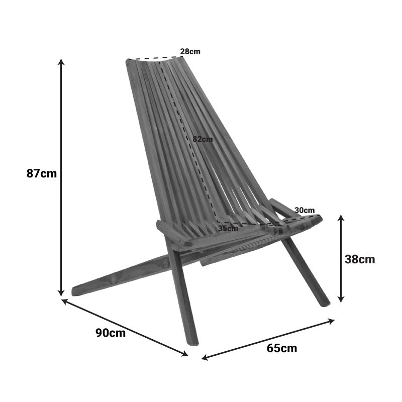 Шезлонг сгъваем Phoenox естествено тиково дърво 101x63x80см