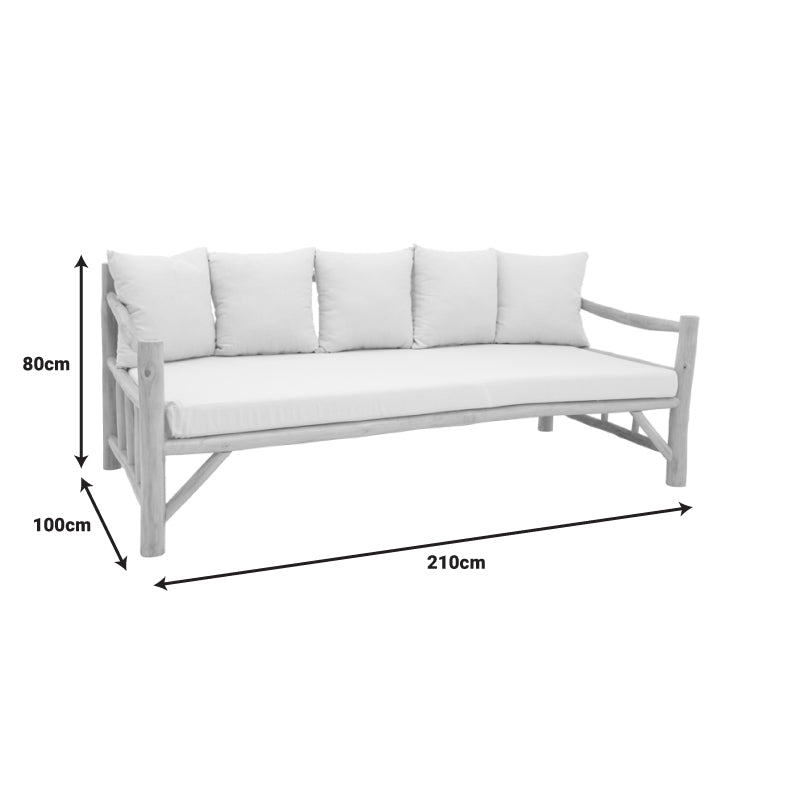 Диван Roziana естествено тиково дърво 210x100x80см