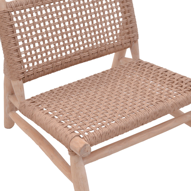 Wanderlene кресло естествен цвят тиково дърво и въже 67x79x68cm