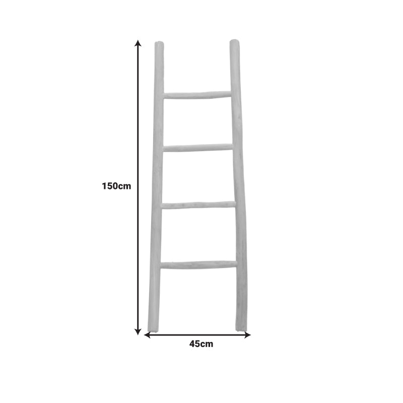 Morjeve стълба естествен цвят тиково дърво 45x6x150см