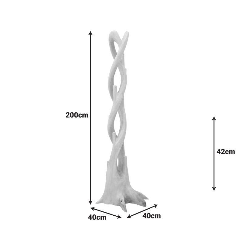 Закачалка за палта Gantou d, суарово дърво, естествен цвят, 40x40x200 см