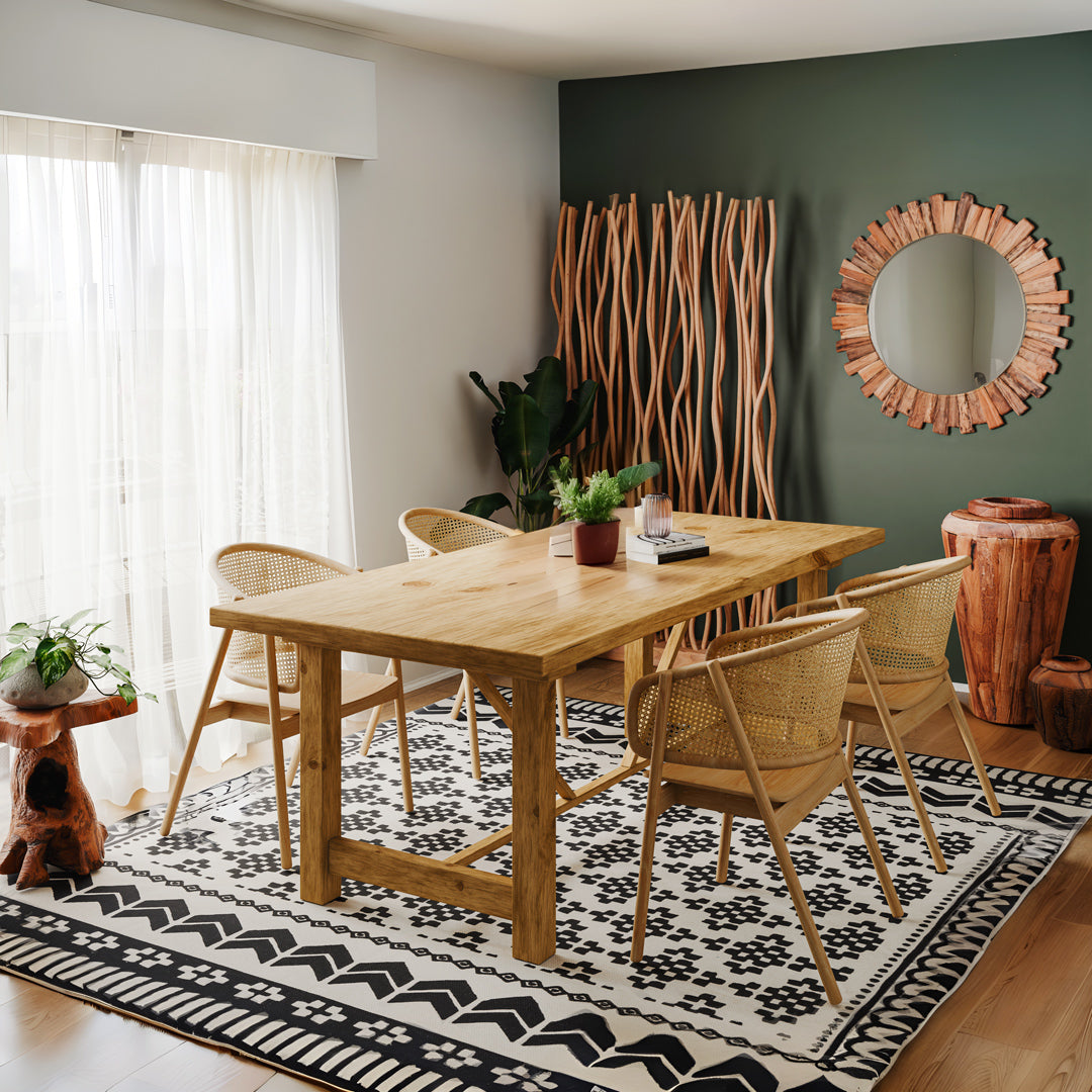 Трапезна маса Лукс  тиково дърво в естествен нюанс 220x100x78 см