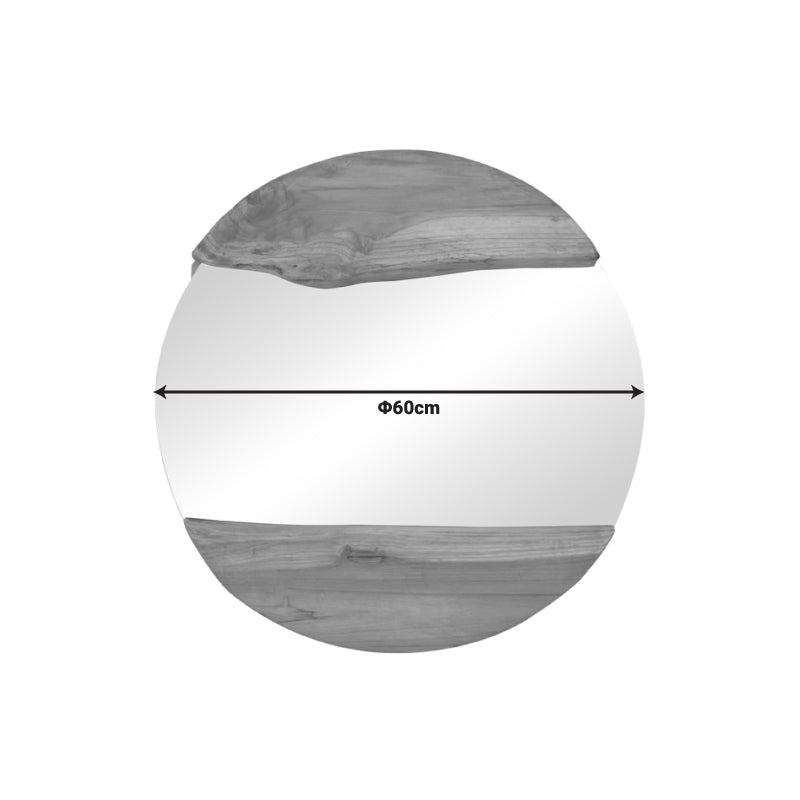 Огледало Alkmen тиково дърво в естествен нюанс D60x4см