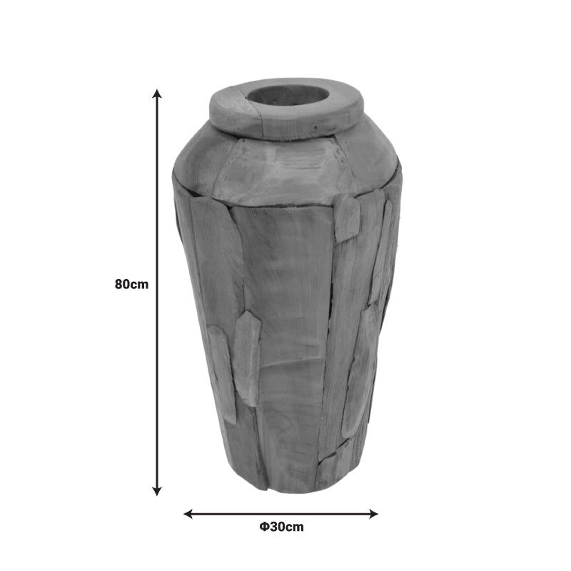 Декоративна ваза Archean тиково дърво в естествен цвят D30x80см