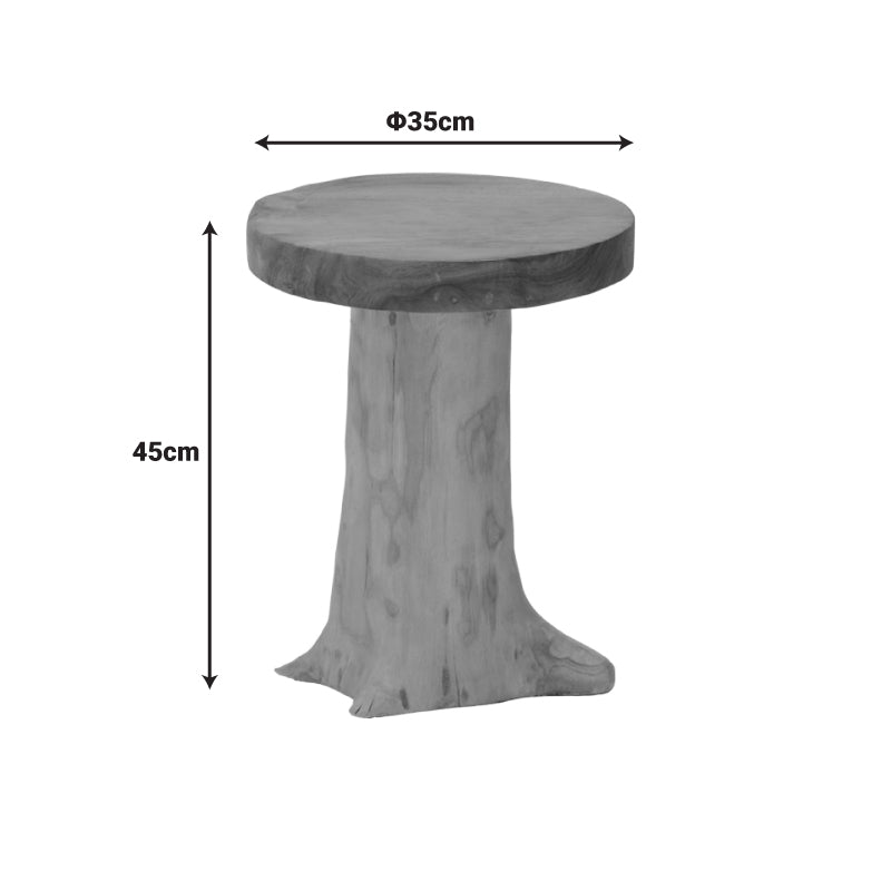 Табуретка FERANTO тиково дърво в естествен цвят d35x45см