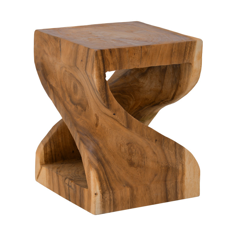 Табуретка HOURIAN от суарово дърво в цвят орех 35x35x45см