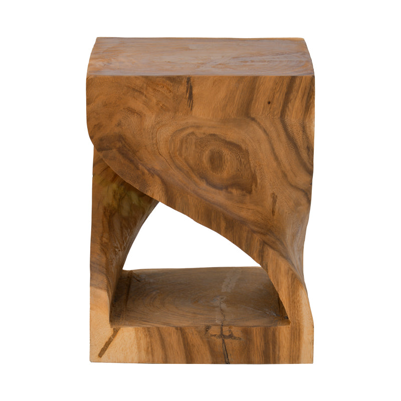 Табуретка HOURIAN от суарово дърво в цвят орех 35x35x45см