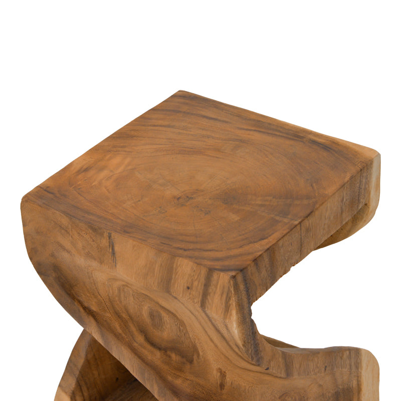Табуретка HOURIAN от суарово дърво в цвят орех 35x35x45см