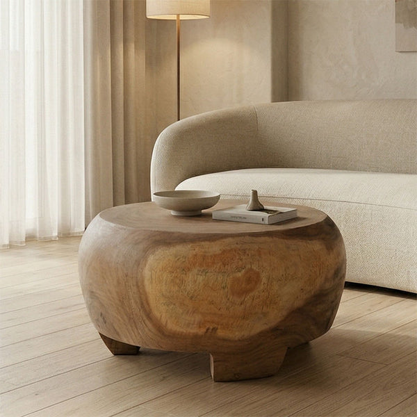 Холна маса TERRA суарово дърво, естествен цвят, диаметър 60x36 см