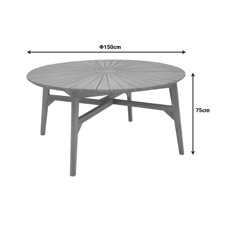 Маса трапезна Colen тиково дърво в естествен нюанс D150x75см