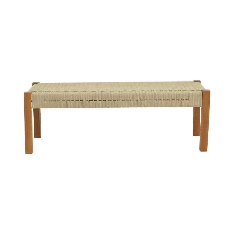 Пейка UMA тиково дърво и PE въже в естествен нюанс 120x45x40см
