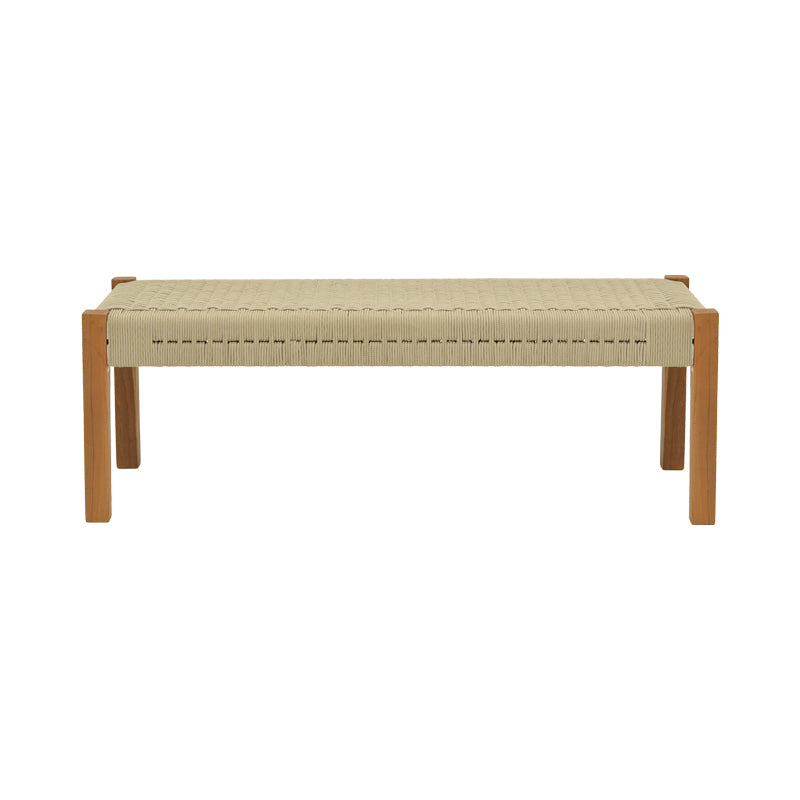 Пейка UMA тиково дърво и PE въже в естествен нюанс 120x45x40см