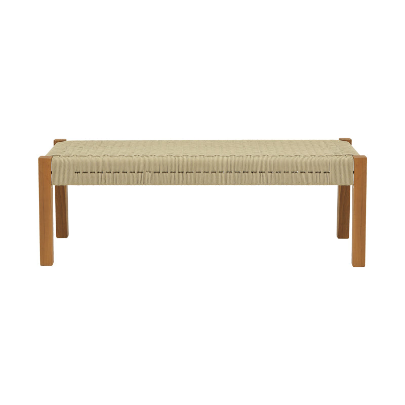 Пейка UMA тиково дърво и PE въже в естествен нюанс 150x45x40см
