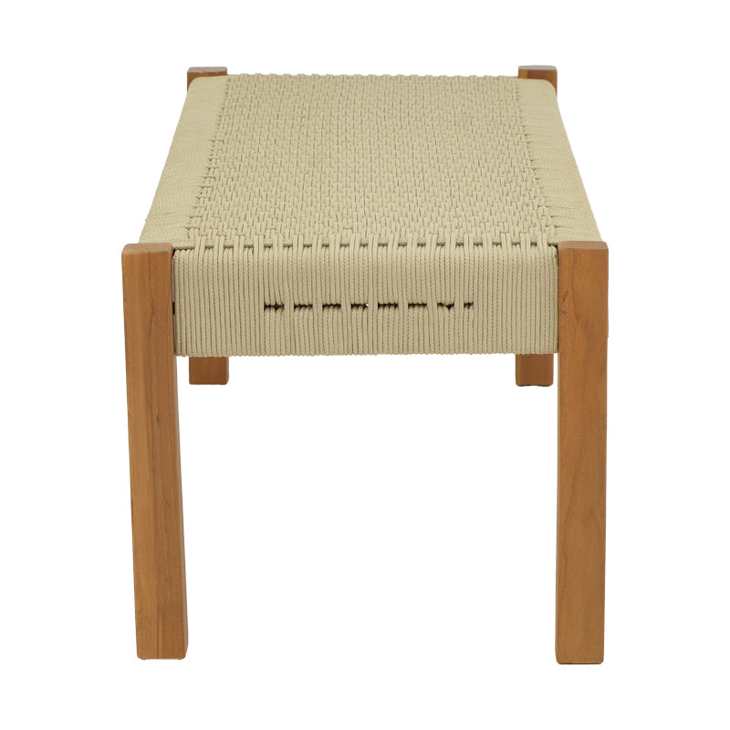 Пейка UMA тиково дърво и PE въже в естествен нюанс 150x45x40см