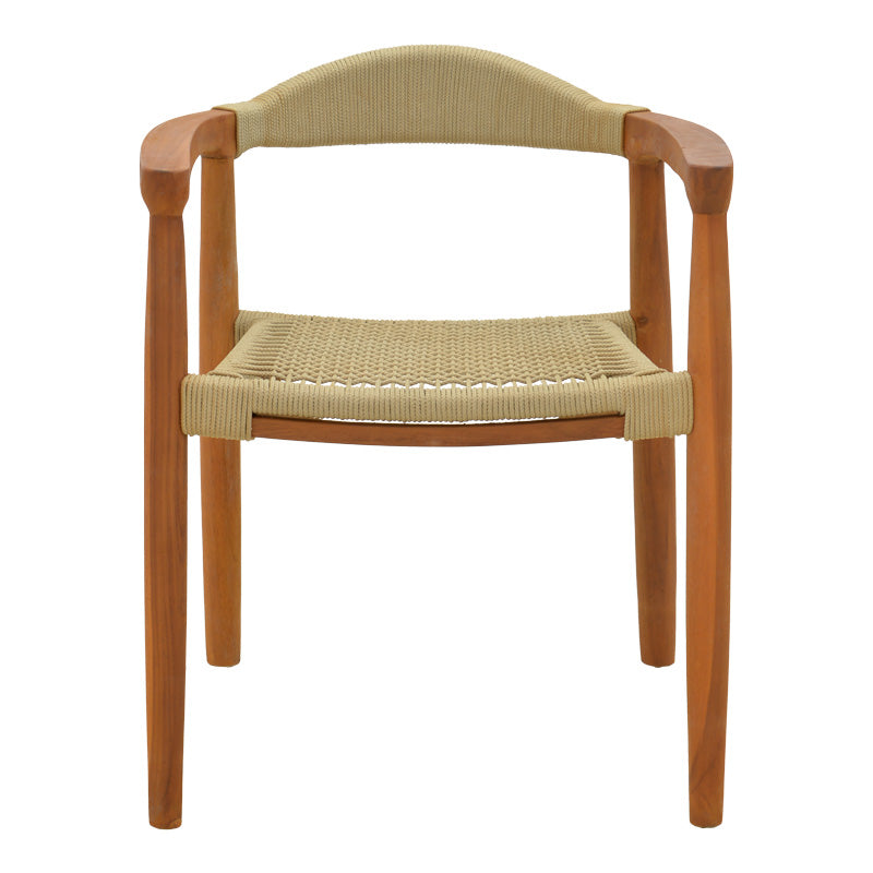 Фотьойл Ganny тиково дърво и пе въже в естествен нюанс 61x58x71см