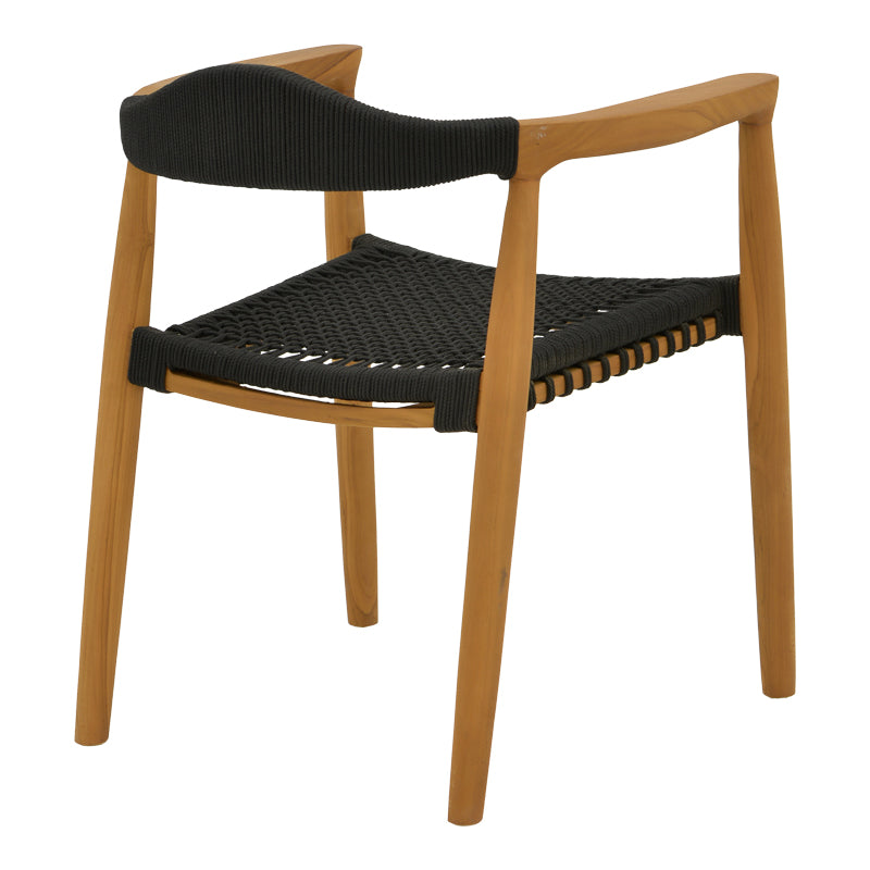 Трапезен комплект 9 бр Ganny-Pino тиково дърво в естествено - черен нюанс с маса 180/240x100x75см