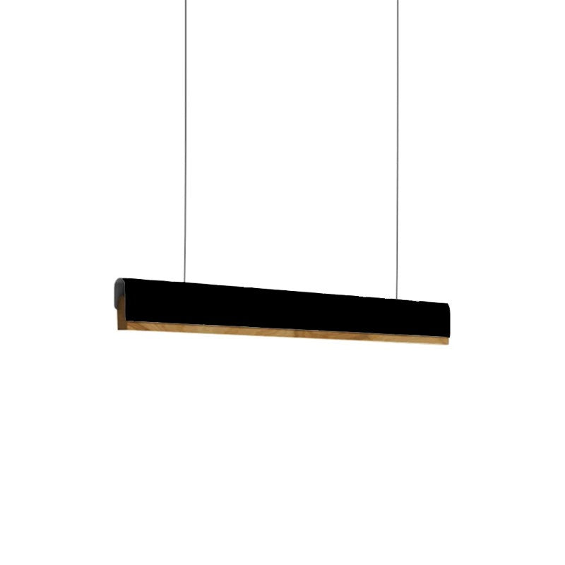 Таванна лампа  Rafmole led черен метал-дърво 120x7.5см